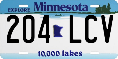 MN license plate 204LCV
