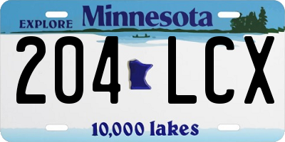 MN license plate 204LCX