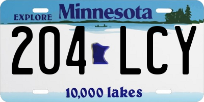 MN license plate 204LCY
