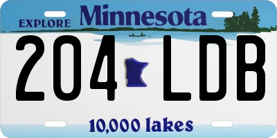 MN license plate 204LDB