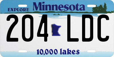 MN license plate 204LDC