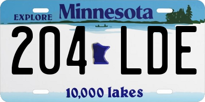 MN license plate 204LDE