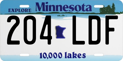 MN license plate 204LDF