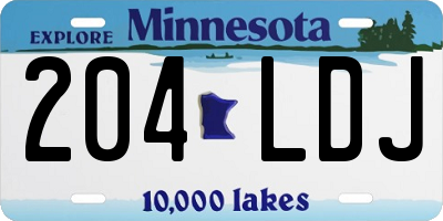 MN license plate 204LDJ