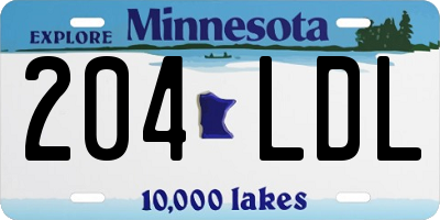 MN license plate 204LDL