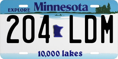 MN license plate 204LDM