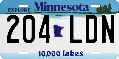 MN license plate 204LDN