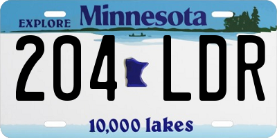MN license plate 204LDR
