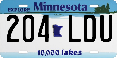 MN license plate 204LDU