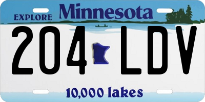 MN license plate 204LDV