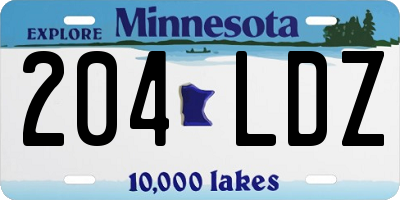 MN license plate 204LDZ