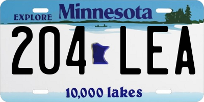 MN license plate 204LEA