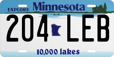 MN license plate 204LEB