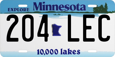 MN license plate 204LEC