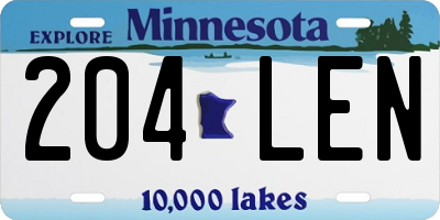 MN license plate 204LEN