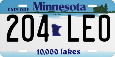 MN license plate 204LEO