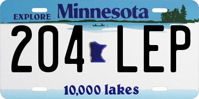 MN license plate 204LEP