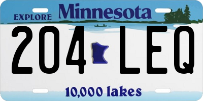 MN license plate 204LEQ