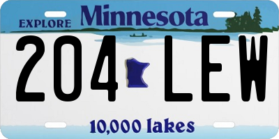 MN license plate 204LEW