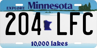 MN license plate 204LFC