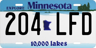 MN license plate 204LFD