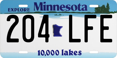 MN license plate 204LFE