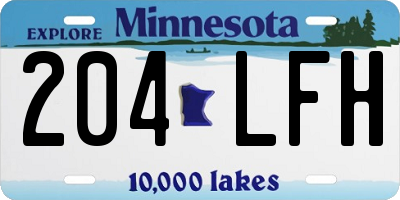 MN license plate 204LFH