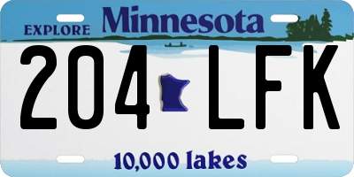 MN license plate 204LFK