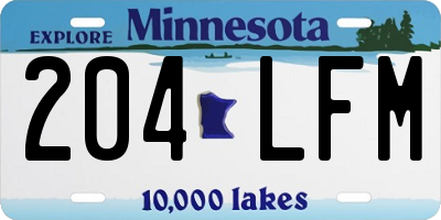 MN license plate 204LFM