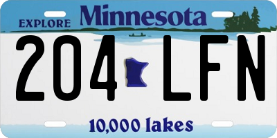 MN license plate 204LFN