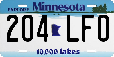 MN license plate 204LFO