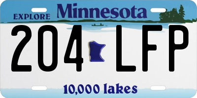 MN license plate 204LFP