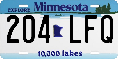 MN license plate 204LFQ