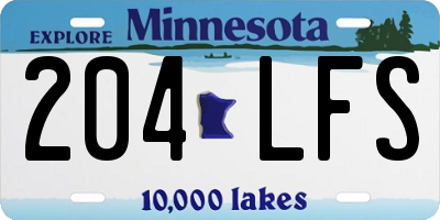 MN license plate 204LFS