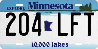 MN license plate 204LFT