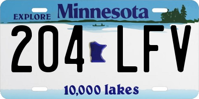 MN license plate 204LFV