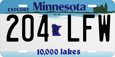 MN license plate 204LFW