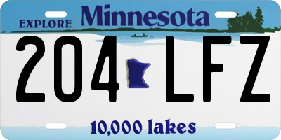MN license plate 204LFZ