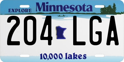 MN license plate 204LGA