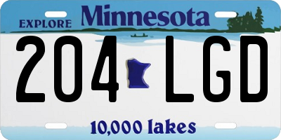 MN license plate 204LGD