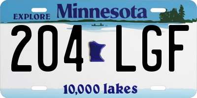 MN license plate 204LGF