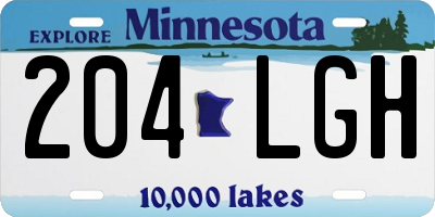 MN license plate 204LGH