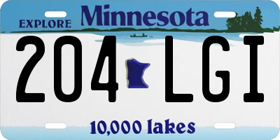 MN license plate 204LGI