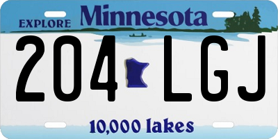 MN license plate 204LGJ