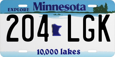 MN license plate 204LGK