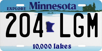MN license plate 204LGM
