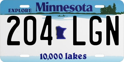 MN license plate 204LGN