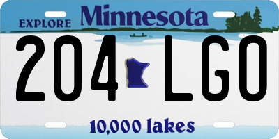MN license plate 204LGO