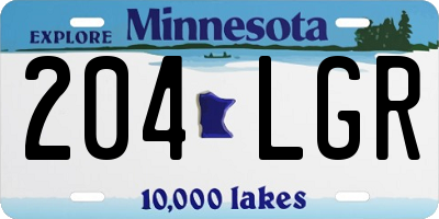 MN license plate 204LGR