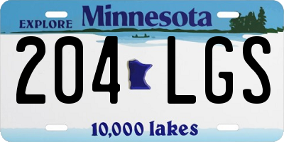 MN license plate 204LGS